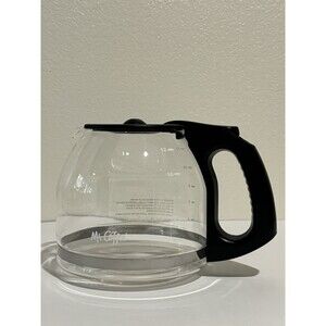 Mr Coffee Replacement Pot Carafe 12 Cup Coffee Maker Black Glass Decanter w Lid